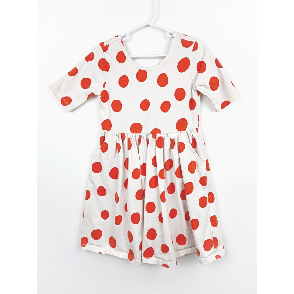 Girls' Quince Polka Dot Fit & Flare Organic Cotton Dress Sz 6